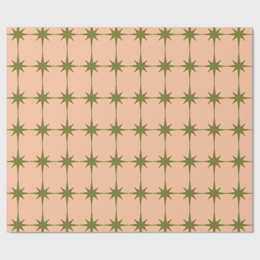 Moderne sterren uit het midden van de eeuw retro   cadeaupapier (Vlak)
