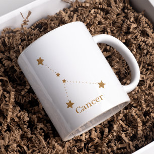 Moderne Sterrenbeeld Goud Kanker Element Water Tweekleurige Koffiemok