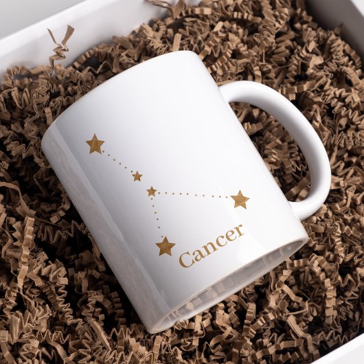 Moderne Sterrenbeeld Goud Kanker | Element Water Tweekleurige Koffiemok