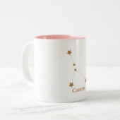 Moderne Sterrenbeeld Goud Kanker | Element Water Tweekleurige Koffiemok (Voorkant links)