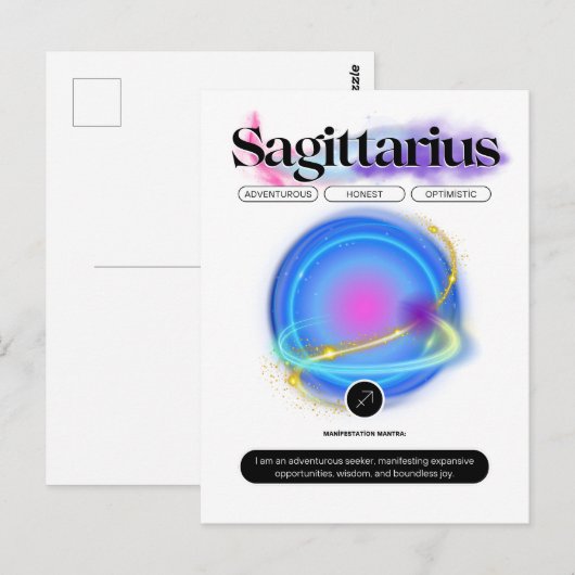 Moderne Sterrenbeeld Schutter Quote Element Vuur Briefkaart (Voorkant / Achterkant)