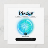 Moderne Sterrenbeeld Vissen Citaat Water Element Kaart (Voorkant / Achterkant)