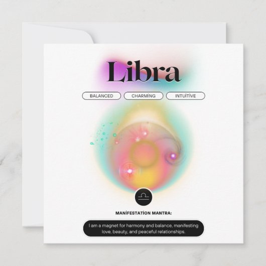 Moderne Sterrenbeeld Weegschaal Spreuk Lucht Eleme Kaart (Voorkant)