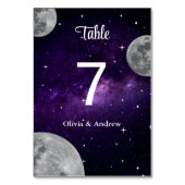 Moderne sterrenhemel Volle maan bruiloft Kaart (Voorkant)