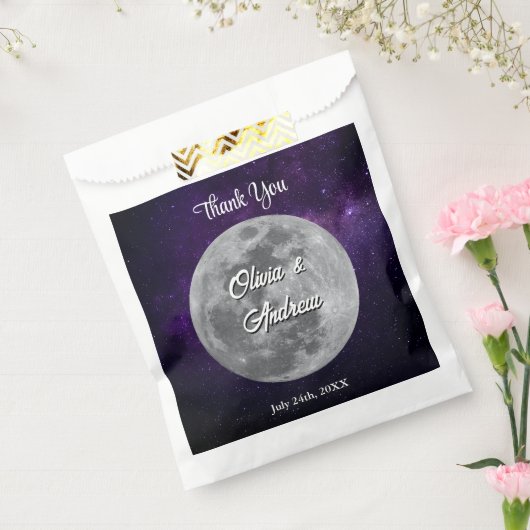 Moderne sterrenhemel Vollemaan bruiloft bedankt Bedankzakje (Gezegeld)