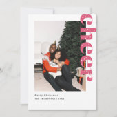 Moderne sterrenvrolijke kerstfoto feestdagenkaart (Voorkant)