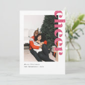 Moderne sterrenvrolijke kerstfoto feestdagenkaart (Staand voorkant)