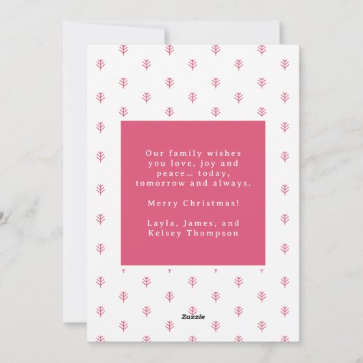 Moderne sterrenvrolijke kerstfoto feestdagenkaart (Achterkant)