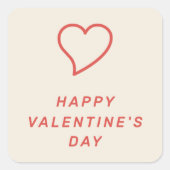 Moderne sticker met hart-icoon voor Valentijnsdag  (Voorkant)