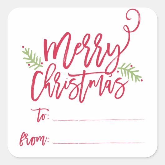 Moderne Sticker met heldere kerstcadeautjes voor p (Voorkant)