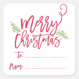 Moderne Sticker met heldere kerstcadeautjes voor p