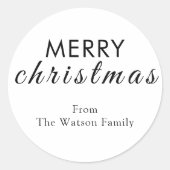 Moderne Sticker met kerstscript voor fijne kerst (Voorkant)
