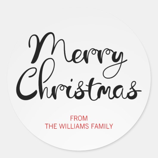 Moderne Sticker met kerstscript voor fijne kerst (Voorkant)