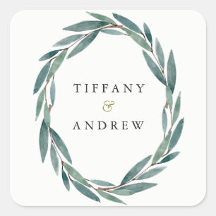 Moderne Sticker met lederen kruiden in botanische 