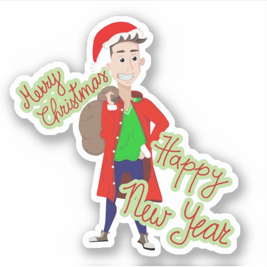Moderne Sticker Santa Claus (Voorkant)