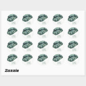 Moderne Sticker van Tropische Monstera Leaf LOVE (Vel)