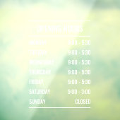 Moderne sticker voor openingstijden in de winkelru (Vel 3)