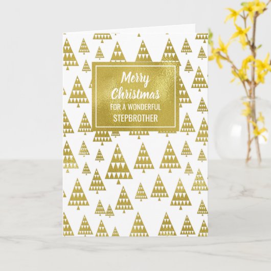 Moderne stiefbroer Vrolijk Kerstfeest Kaart (Gele Bloem)