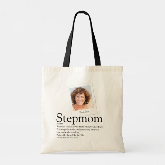 Moderne Stiefmoeder Bonus Moeder Definitie Foto Tote Bag (Achterkant)