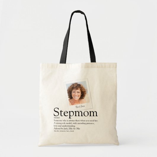Moderne Stiefmoeder Bonus Moeder Definitie Foto Tote Bag (Voorkant)