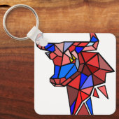 Moderne stier icoon sleutelhanger – Schoon Zodiac‑ (Voorkant)