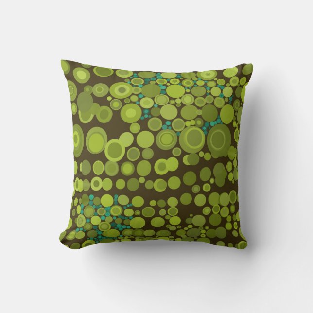 Moderne Stijl Abstracte Stippen Aardse Groene Kuss Kussen (Voorkant)