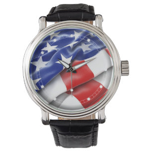Moderne stijl Amerikaanse vlag Horloge