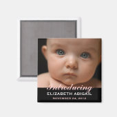 Moderne Stijl Baby Geboorte Aankondiging Foto Magneet (Voorkant / Achterkant)