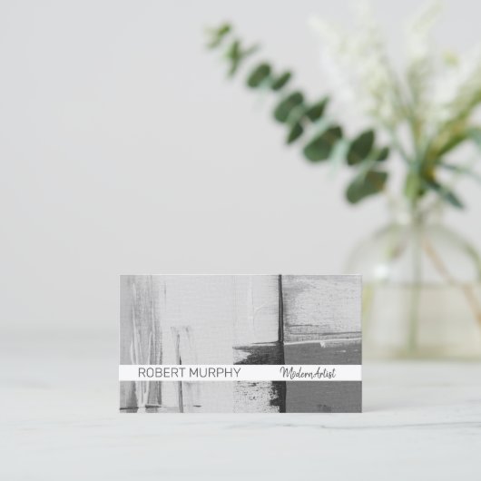 Moderne Stijl | Borstels | Kunstenaar Visitekaartje (Staand voorkant)