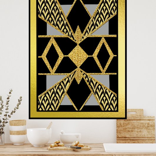 Moderne stijl Deco Geometric Poster (Keuken)
