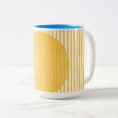 Moderne stijl design kunst tweekleurige koffiemok (Voorkant rechts)