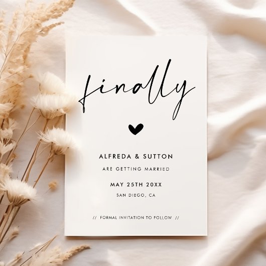 Moderne stijl eindelijk save the date