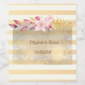 Moderne Stijl Gestreepte Bloemen Wijn Etiket (Enkel label)