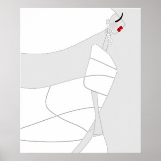 Moderne stijl glamour kleurposter Miss Jazzy Poster