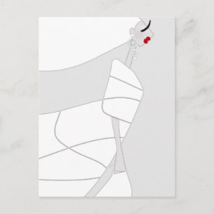 Moderne stijl glamoureuze kleuransichtkaart Miss J Briefkaart
