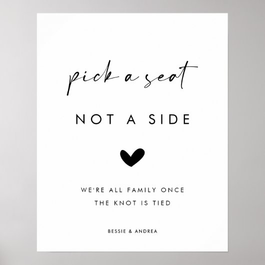 Moderne Stijl Kies een Zitplaats Niet een Zijkant Poster (Voorkant)