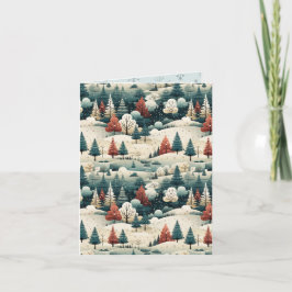 Moderne Stijl Landschap Kerstmis Kaart