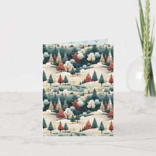 Moderne Stijl Landschap Kerstmis Kaart