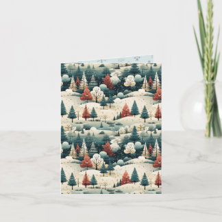 Moderne Stijl Landschap Kerstmis Kaart