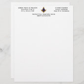Moderne stijl Masonic Lodge Letterhead Briefhoofd Ontwerp (Voorkant / Achterkant)