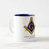Moderne stijl Masonic Lodge-Mok Tweekleurige Koffiemok (Voorkant links)