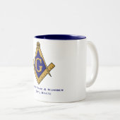 Moderne stijl Masonic Lodge-Mok Tweekleurige Koffiemok (Voorkant rechts)