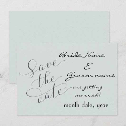 Moderne stijl met blauw Sparen de Aankondiging van (Voorkant / Achterkant)