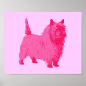 Moderne stijl Roze Cairn Terrier Poster (Voorkant)