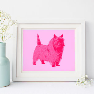 Moderne stijl Roze Cairn Terrier Poster
