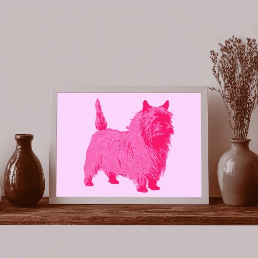 Moderne stijl Roze Cairn Terrier Poster