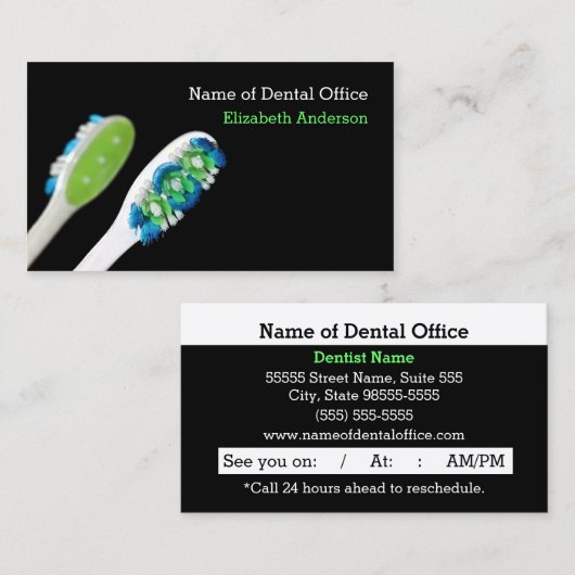 Moderne stijl tandarts afspraak herinnering afsprakenkaartje (Voorkant / Achterkant)
