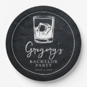 Moderne stijl vrijgezellenfeest papieren bordje (Voorkant)