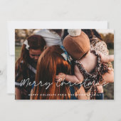 Moderne Stijl Vrolijk Kerstmis Familie Foto Feestdagenkaart (Voorkant)