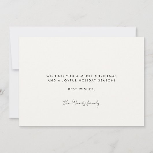 Moderne Stijl Vrolijk Kerstmis Familie Foto Feestdagenkaart (Achterkant)